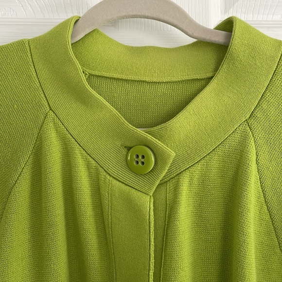 Sweater jacket. Love 4 Luck. 💯 cotton knit. Florescent green. Pockets. XXL - Picture 2 of 5